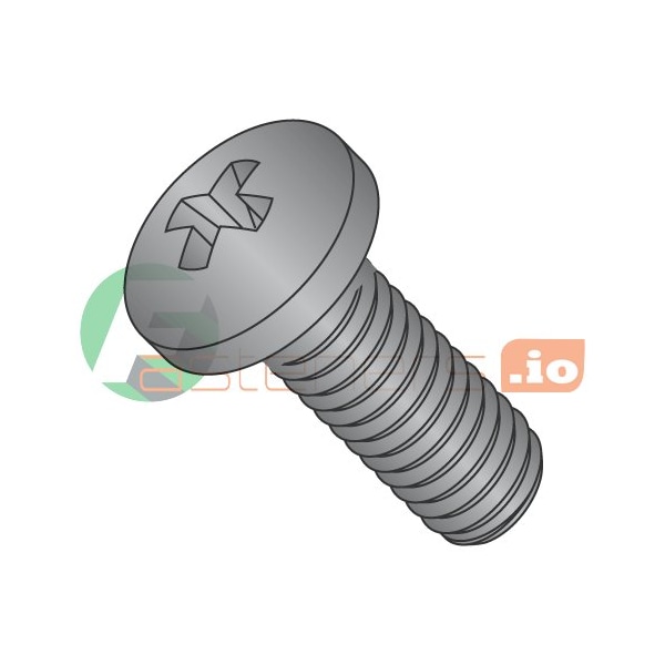 Newport Fasteners #8-32 x 1/4 in Phillips Pan Machine Screw, Black Oxide Steel, 10000 PK 214818 - main